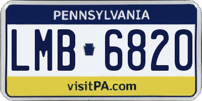 PA license plate LMB6820