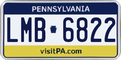 PA license plate LMB6822