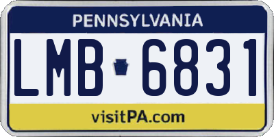 PA license plate LMB6831