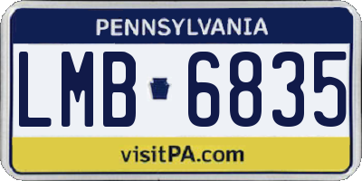 PA license plate LMB6835