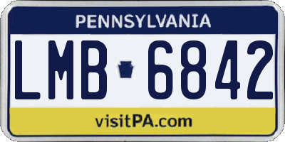 PA license plate LMB6842