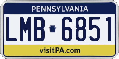 PA license plate LMB6851