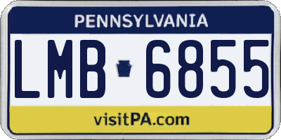 PA license plate LMB6855