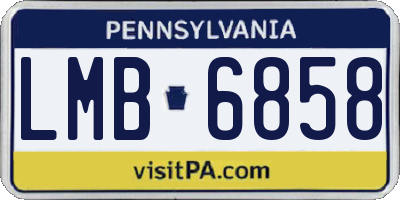PA license plate LMB6858