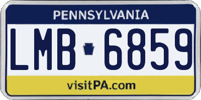 PA license plate LMB6859