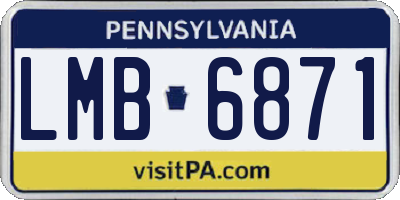 PA license plate LMB6871