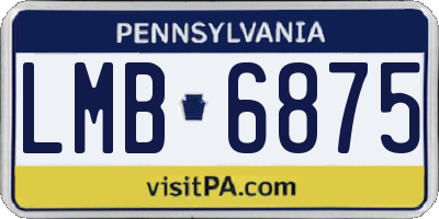 PA license plate LMB6875