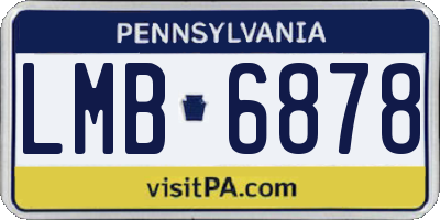 PA license plate LMB6878