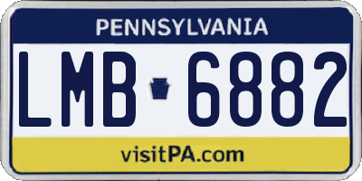 PA license plate LMB6882