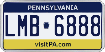PA license plate LMB6888