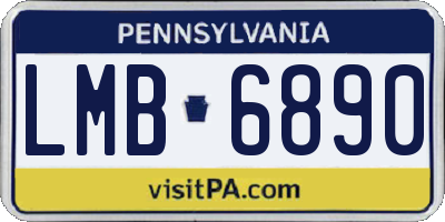 PA license plate LMB6890