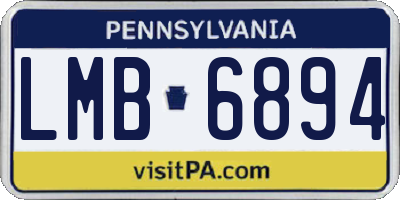 PA license plate LMB6894