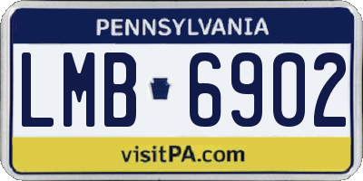 PA license plate LMB6902