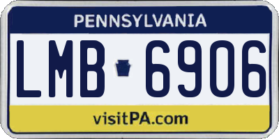 PA license plate LMB6906