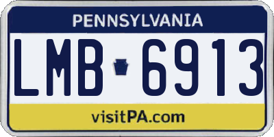 PA license plate LMB6913