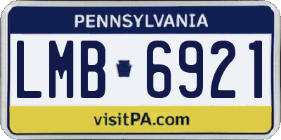 PA license plate LMB6921