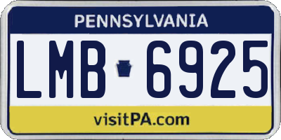 PA license plate LMB6925