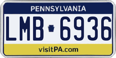PA license plate LMB6936