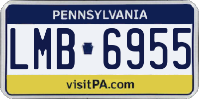 PA license plate LMB6955
