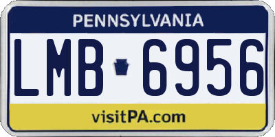 PA license plate LMB6956