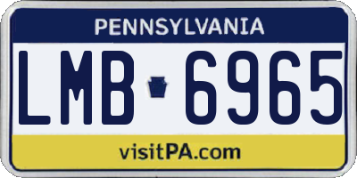 PA license plate LMB6965