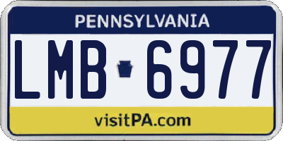 PA license plate LMB6977
