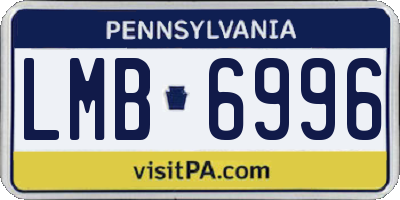 PA license plate LMB6996