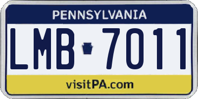 PA license plate LMB7011