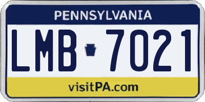 PA license plate LMB7021