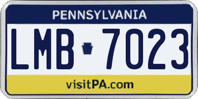PA license plate LMB7023