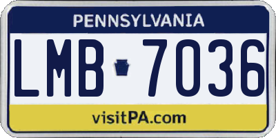 PA license plate LMB7036