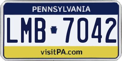 PA license plate LMB7042