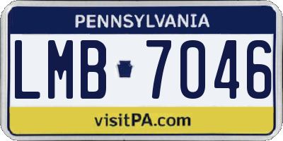 PA license plate LMB7046