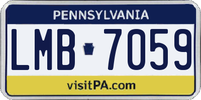 PA license plate LMB7059
