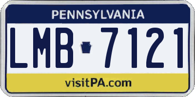 PA license plate LMB7121