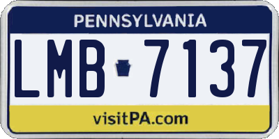PA license plate LMB7137