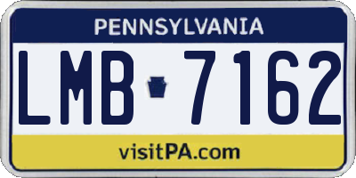 PA license plate LMB7162