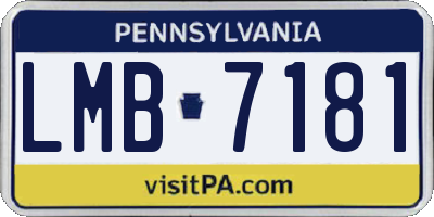 PA license plate LMB7181