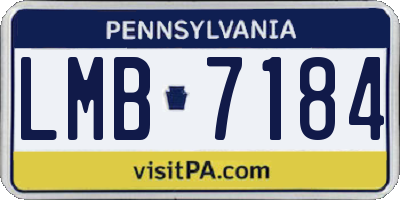 PA license plate LMB7184