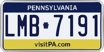 PA license plate LMB7191