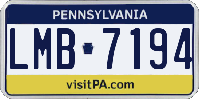 PA license plate LMB7194