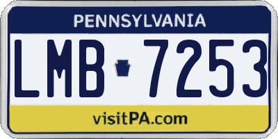 PA license plate LMB7253