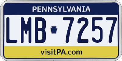 PA license plate LMB7257