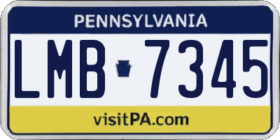 PA license plate LMB7345