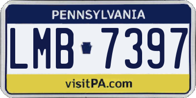 PA license plate LMB7397