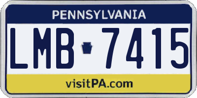 PA license plate LMB7415
