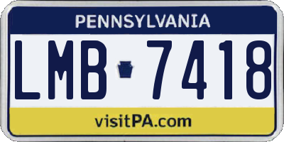 PA license plate LMB7418