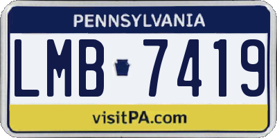 PA license plate LMB7419