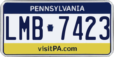 PA license plate LMB7423
