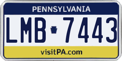 PA license plate LMB7443